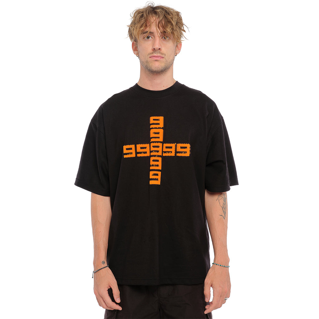 9x9 Classic Logo Tee in Black/Orange