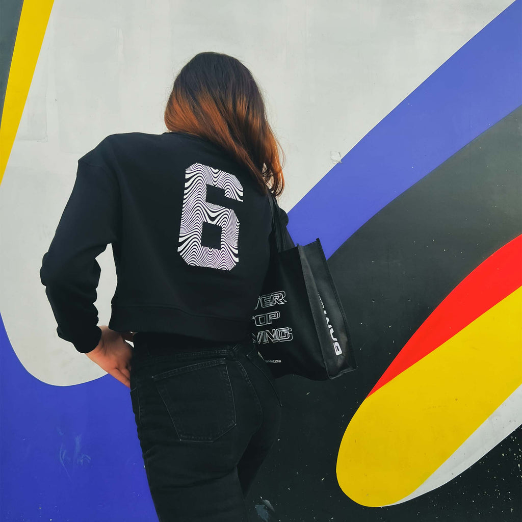 Warped Crop Crewneck Sweater